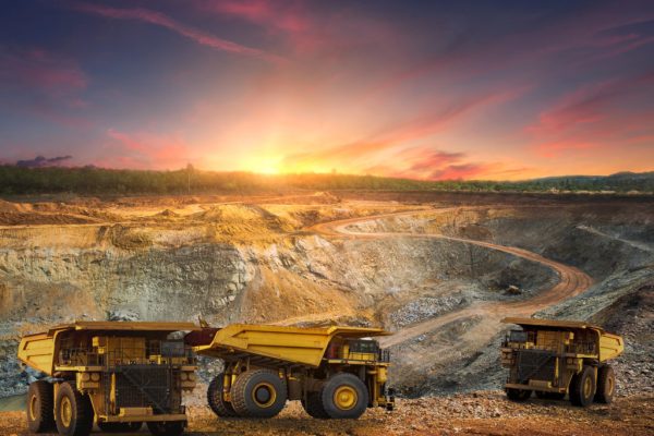 Big dump truck loading for transport minerals gold,Mining industrial at Thailand
